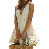 MQTIME  -  Solid Color Irregular Drawstring Dress for Beach robe femme