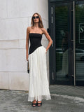 MQTIME  -  Spring/summer New Fashion Temperament Slim Dress Contrasting French Elegant Long Skirt A-line Skirt