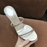 MQTIME  -  New Sexy Water Diamond Women's Thin Heel Strap High Heel Slippers