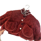 MQTIME  -  Christmas Children Girls Parkas Plush Fleece Toddler Girls Woolen Jacket New Winter Versatile Kids Baby Girls Red Warm Coat