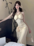 MQTIME  -  Woman Dress Sexy Sleeveless Mesh Patchwork Bandage Slim Temperament Backless Party Dresses Elegant Summer Fashion