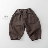 MQTIME  -  Spring New Children Casual Pants Boys Girls Vintage Harem Pants Baby Loose Trousers Solid Toddler Pants Kids Clothes