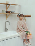 MQTIME  -  New Spring Baby Girls Pink Princess Dresses Sequins Puff Sleeve Ball Gown Children Birthday Party Dress