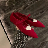 MQTIME  -  Retro Women's Mary Jane Shoe Fashion Pointed Tip Casual Shoes for Woman New French Style Flat Shoes Designer Shoes Zapatos Mujer