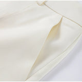 MQTIME  -  Blazer Suit Trouser Sets Women Solid Lace Up Turn-down Collar Coat High Waist Wide Leg Pant Suits Female 2025 Office Lady Outfit