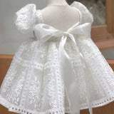 MQTIME  -  Baby Girl Dress Hollow Lace Princess Children Wedding Birthday Cotton Ball Gown Baby Baptism Party Dresses for Summer 1-5 Years