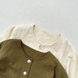  MQTIME  -  Autumn New Children Long Sleeve Coat Solid Baby Boys Vintage Jacket Fashion Kids Girls Casual Cardigan Toddler Clothes