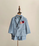 MQTIME  -  Boys Suit for Weddings Party Summer Autumn Gentleman Plaid Birthday Blazer Set Baby 1 To 4 Y Kids photograph Costumes