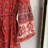 MQTIME  -  Boho Long-sleeved Dress V Neck Rayon Summer Short Dress Femme Hippie Printing Mini Dress Flare Sleeve Chic Vestidos