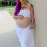 MQTIME  -  Maternity photoshoot / 2 piece set ruffled maxi skirt and matching top / maternity photo prop/