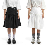 MQTIME  -  Y2k Irregularity Lace A-line Skirt Vintage Solid Sweet Age Reduction Skirts for Women Fold Long Skirt Korean Fashion Faldas