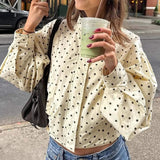MQTIME  -  Korean Thin Loose Polka-dot Cardigan Jacket Spring and Autumn Fashion Street Style Women's Jacket