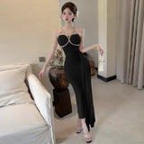 MQTIME  -  Woman Dress Sexy Sleeveless Mesh Patchwork Bandage Slim Temperament Backless Party Dresses Elegant Summer Fashion