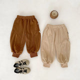 ﻿ MQTIME  -  New autumn clothing for infants aged 0-3, stylish casual pants, double-sided velvet casual pants