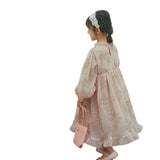 MQTIME  -  New Spring Baby Girls Pink Princess Dresses Sequins Puff Sleeve Ball Gown Children Birthday Party Dress