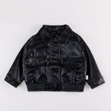 ﻿ MQTIME  -  Autumn & Winter New Arrival Baby & Toddler Clothing 2-4 Years Old Girl Baby Flared Collar Leather Jacket