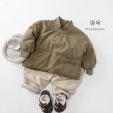  MQTIME  -  Winter New Children Plus Velvet Thick Sweatshirt Boys Girls Cotton Padded Jacket Kids Casual Sweatshirt Baby Fleece Tops