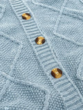 MQTIME  -  Autumn Winter Hot Sale Long Sleeve Wear Solid Color Quilted Sweater Loose Jacket Round Neck Wool Cardigan Women