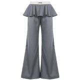 MQTIME  -  Vintage Commute Fake Two Piece Folded Lace Splicing Design Skirt Women's Pant Elegant Versatile Western Pant Ropa Mujer