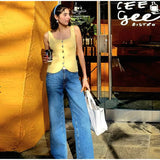 MQTIME  -  Women's Cardigan Elegant O-neck Knitted Backless Sleeveless Single Breasted Vest Female 2 Pieces 2025 Summer Lady Streetwears