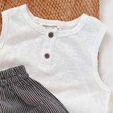 MQTIME  -  Summer New Children Sleeveless T Shirts Solid Color Girls Cotton Breathable Vest Kids Tops Boys Tee Baby Clothes