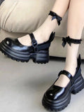 MQTIME  - Summer Korean Fashion Sandals Women Bow Causal Sweet Cover Heel Shoes Ladies Pure Colour Retro Vintage Platform Shoes 2024 New