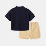 MQTIME  -  Summer Baby Boy Clothes Korean Fashion Casual Short Sleeve Cotton Tops+Shorts Children's Sets Boutique Kids Clothing BC1338