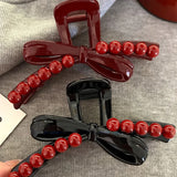 MQTIME  -  Fall-Winter New Arrival Hair Accessories Large Anchor Red Hair Claw High-end Chrismas Red Claw Clip Butterfly Claw Clip