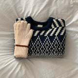  MQTIME  -  Kids Sets New Autumn Winter Sweaters Wide Leg Pants Warm Baggy Simple Style