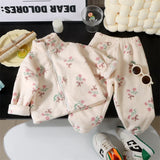  MQTIME  -  1 3 5 10 12Y Boys Girls Sets Kids Fluffy Suit Autumn Winter Warm Coat+Pants 2Pcs Outfits Children Fleece Cartoon Flannel Clothes