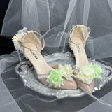 MQTIME  -  bridal wedding heels High heels shoes elegant champagne Lolita cosplay y2k accessories Wedding shoes 2000s designerdress heel