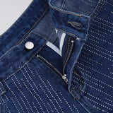  MQTIME  -  Y2K Rhinestone Wide Leg Jeans Women Gradient Washed Baggy Denim Pant Low Waist Sparkly Glitter Flare Trouser Streetwear