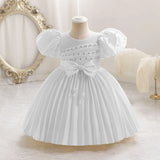 MQTIME  -  Kids Dresses For Girls Beading Autumn Clothes Child Satin Party Princess Formal Bridesmaid Pageant Ball Gown 3-10 Years
