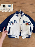 MQTIME  -  Autumn Spring Infant Baby Boy Baseball Uniform Loose Letter Bear Embroidery Little Boy Jacket Cotton Spliced Sleeve Kid Boy Coat