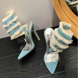MQTIME  -  Fashion Designer Women Shoes Exquisite Pointed Tip High Heeled Sandals for Woman Sexy Model Performance Shoes Sandalias Mujer