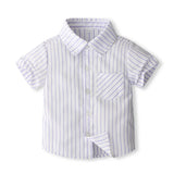 MQTIME  -  Summer Toddler Boy Clothing Korean Fashion Gentleman Stripe Cotton Short Sleeve Baby Tops+Shorts+Tie+Straps Children's Sets B013