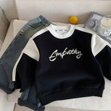 MQTIME  -  Winter Kids Baby Boys Sweatshirt Letter Printed Toddler Boys Hoodies Versatile Casual Patchwork Children Boys Pullovers
