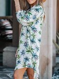 MQTIME  -  Summer New Beach Cover Ups Floral Printed Button Down Sundress Bikini Swimwears Femme Oversized Beachwear Mujer