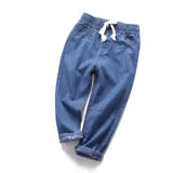  MQTIME  -  100% Cotton Comfortable Children's Jeans Spring New Boys And Girls Thin Elastic Waist Casual Loose Jeans Baby Pants