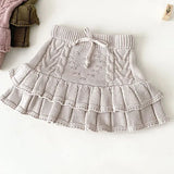 MQTIME  -  Autumn Spring 0-4Yrs Kids Knitting Solid Color Shorts Children Pants Baby Girl Knitting Short Skirt