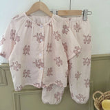 MQTIME  -  Baby Girl Boy Bamboo Cotton Pajamas Set Cartoon Infant Toddler Child Sleepwear Baby Home Suit Breathable  Baby Clothes 1-10Y