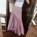 MQTIME  -  Women's High Waist Striped West Skirt Casual Dress Fashion Festival Skirt
