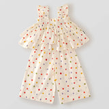MQTIME  -  2Piece Sets Summer Toddler Girl Clothes Korean Cute Dot Sleeveless Cotton Baby Tops+Loose Pants Boutique Kids Clothing BC1759