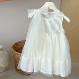 MQTIME  -  Baby Girls Sweet Dress Summer New Style Baby Birthday Princess Gown Kids Mesh Puffy Vestidos Children Casual Sleeveless Clothing