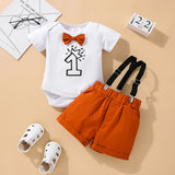 MQTIME  -  2Piece Summer Baby Boy Outfit Set Korean Cartoon Cute Print Short Sleeve Newborn Jumpsuit Bodysuit+Shorts Toddler Clothes BC1766