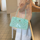  MQTIME  -  Fashion Transparent Pvc Dot Women Handbags Designer Swee tJelly Bag Lovely Summer Bag Cute Flap Square Bags