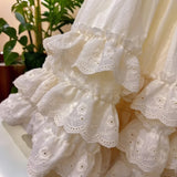 MQTIME  -  Forest style fresh and cute elastic waist lace trim cake dress  white skirt  kawaii  micro skirt Y2K skirt