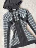 MQTIME  -  Winter Coat Y2k Stripes Vintage Punk Goth 90s Aesthetic Harajuku Streetwear Jackets Fashion Hoodie Grunge Casual Top Casual Emo