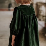  MQTIME  -  Girls Velvet Dress With Gorgeous Sleeves Chic Sapphire Blue Christmas Party Vintage Dresses Children's Autumn Clothes
