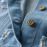 MQTIME  -  Denim Jackets For Boys Fashion Short Coats Children Clothing Spring Autumn Boys Girls Jean Outerwear Kids Single-breasted Jacket